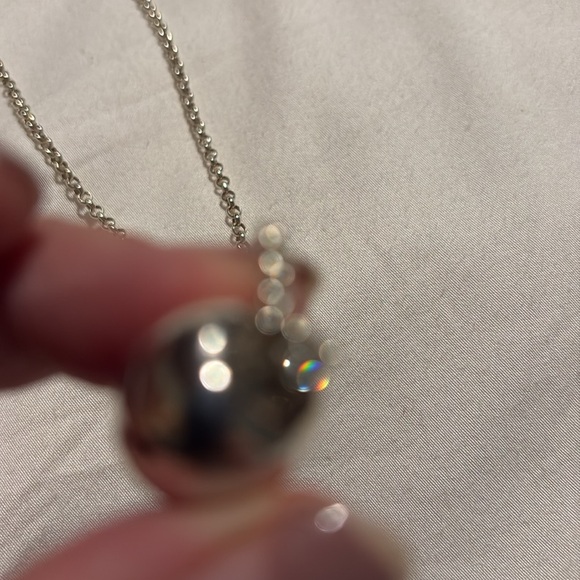 Custom silver and diamond necklace - Picture 2 of 4